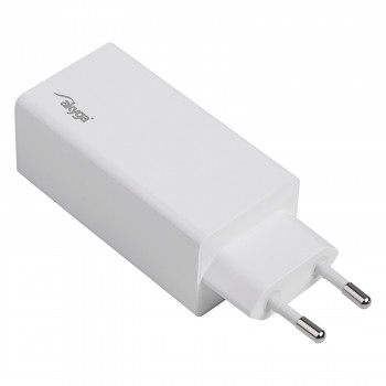 Wandladegerät Akyga AK-CH-20 100W USB-C USB-A PD GaN 5-20V / 1.5-5A weiß