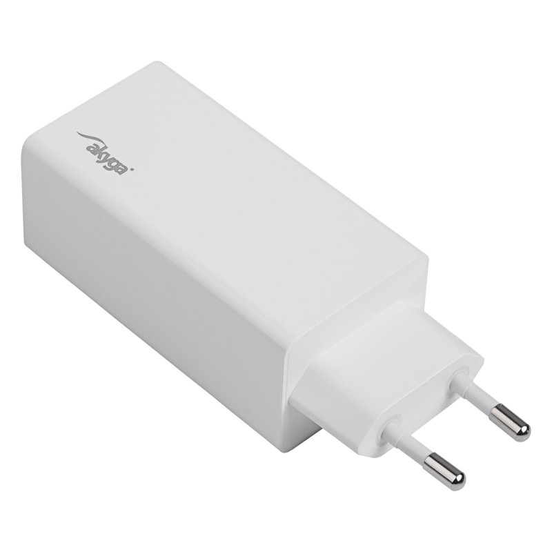 Wandladegerät Akyga AK-CH-20 100W USB-C USB-A PD GaN 5-20V / 1.5-5A weiß