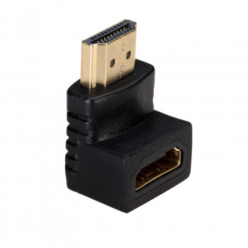 Akyga AK-AD-01 HDMI-Adapter Stecker auf Buchse, 90° nach oben gewinkelt, Schwarz