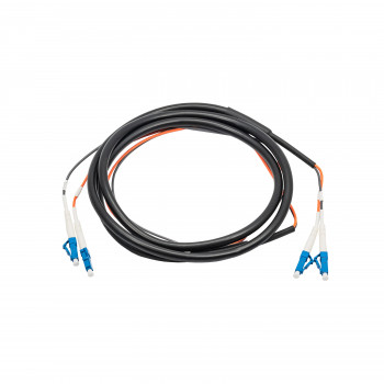 Akyga AK-FC-01 LC auf LC Duplex Glasfaser-Patchkabel, 2 m, Schwarz