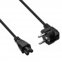 Akyga AK-NB-01A Notebook-Netzkabel CEE 7/7 auf IEC C5 (Kleeblatt), 3x 0,5 mm², 1,5 m, Schwarz