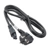 Akyga AK-NB-01A Notebook-Netzkabel CEE 7/7 auf IEC C5 (Kleeblatt), 3x 0,5 mm², 1,5 m, Schwarz