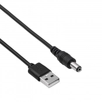 Akyga AK-DC-01 Stromkabel USB-A Stecker auf DC 5,5 x 2,1 mm Stecker, 0,8 m, Schwarz