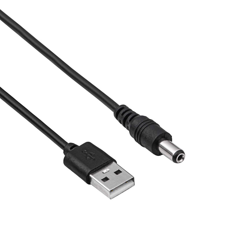 Akyga AK-DC-01 Stromkabel USB-A Stecker auf DC 5,5 x 2,1 mm Stecker, 0,8 m, Schwarz