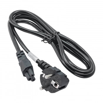 Akyga AK-NB-01C Notebook-Netzkabel CEE 7/7 auf IEC C5, Kupfer 3x0,75 mm², 1,5 m, Schwarz