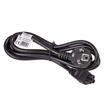 Akyga AK-NB-01C Notebook-Netzkabel CEE 7/7 auf IEC C5, Kupfer 3x0,75 mm², 1,5 m, Schwarz