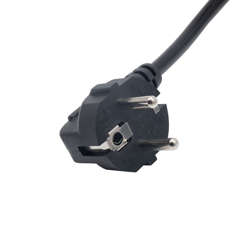 Akyga AK-NB-08A Notebook-Netzkabel CEE 7/7 auf IEC C5, CCA 3x0,5 mm², 1 m, Schwarz