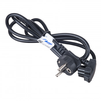 Akyga AK-NB-02A Netzkabel für Dell Notebook-Netzteile, CEE 7/7 auf 3-polig flach, 3x 0,5 mm², 1,5 m, Schwarz