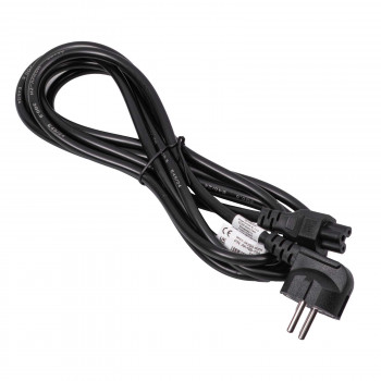 Akyga AK-NB-10A Netzkabel CEE 7/7 auf IEC C5, CCA 3x0,5 mm², 3 m, Schwarz