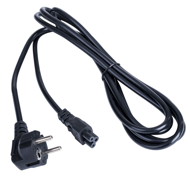 Akyga AK-NB-10A Netzkabel CEE 7/7 auf IEC C5, CCA 3x0,5 mm², 3 m, Schwarz