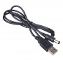 Akyga AK-DC-04 Stromkabel USB-A Stecker auf DC 5,5 x 2,5 mm Stecker, 0,8 m, Schwarz