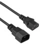 Akyga AK-PC-14A IEC C14 auf IEC C13 Stromverlängerungskabel, 3x 0,5 mm², 0,5 m, Schwarz