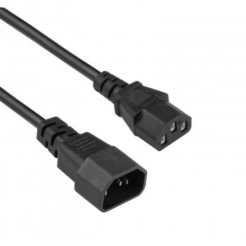 Akyga AK-PC-14A IEC C14 auf IEC C13 Stromverlängerungskabel, 3x 0,5 mm², 0,5 m, Schwarz