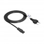 Akyga AK-RD-02C Netzkabel Eurostecker (CEE 7/16) auf IEC C7, 2x 0,5 mm² Kupfer, 3 m, Schwarz