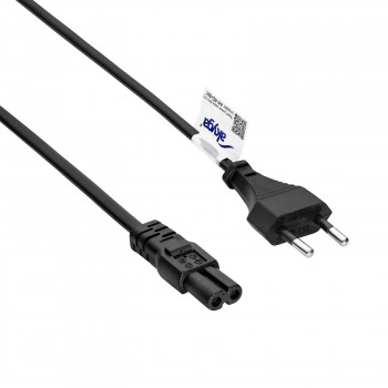 Akyga AK-RD-02C Netzkabel Eurostecker (CEE 7/16) auf IEC C7, 2x 0,5 mm² Kupfer, 3 m, Schwarz