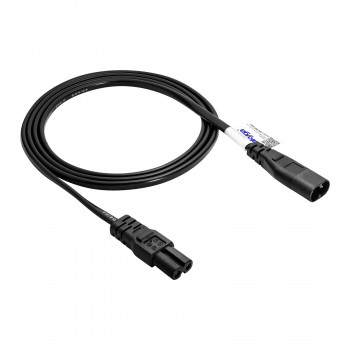 Akyga AK-RD-08A IEC C8 auf IEC C7 Stromverlängerungskabel, 2x 0,5 mm², 1,5 m, Schwarz