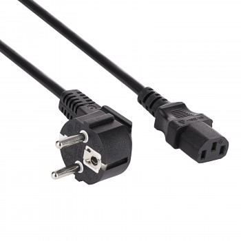 Akyga AK-PC-01S Netzkabel CEE 7/7 (Schuko) auf IEC C13, 3x 1,5 mm² Kupfer, 1,5 m, Schwarz