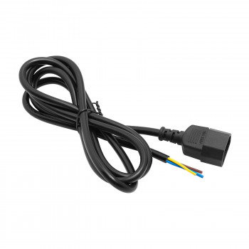 Akyga AK-OT-08C IEC C14 Stromkabel mit offenem Ende, 3x 1 mm² Kupfer, 1 m, Schwarz