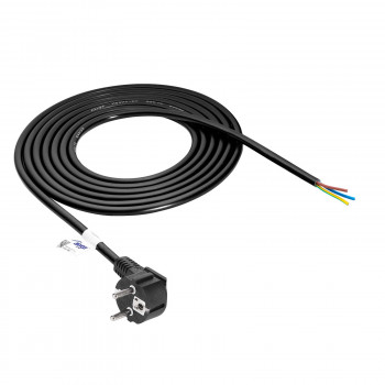 Akyga AK-OT-01S CEE 7/7 Netzkabel mit offenem Ende, 3x 1,5 mm² Kupfer, 1,5 m, Schwarz