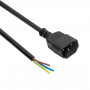 Akyga AK-OT-10C IEC C14 Netzkabel mit offenem Ende, 3x 1 mm² Kupfer, 3 m, Schwarz