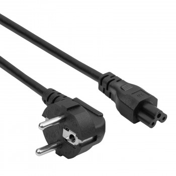 Akyga AK-NB-10C Notebook-Netzkabel CEE 7/7 auf IEC C5, 3x 0,75 mm² Kupfer, 3 m, Schwarz