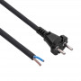 Akyga AK-OT-05S CEE 7/17 Gummi-Netzkabel mit offenem Ende, H05RR-F 2x 1,5 mm², 3 m, Schwarz
