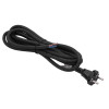 Akyga AK-OT-05S CEE 7/17 Gummi-Netzkabel mit offenem Ende, H05RR-F 2x 1,5 mm², 3 m, Schwarz