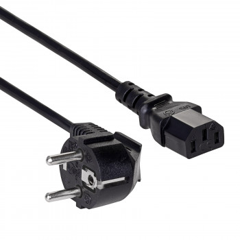Akyga AK-PC-01A Netzkabel CEE 7/7 (Schuko) auf IEC C13, CCA 3 x 0,5 mm², 1,5 m, Schwarz