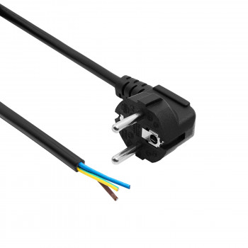 Akyga AK-OT-01C Netzkabel mit offenem Ende CEE 7/7 (Schuko), Kupfer 3 x 0,75 mm², 1,5 m, Schwarz
