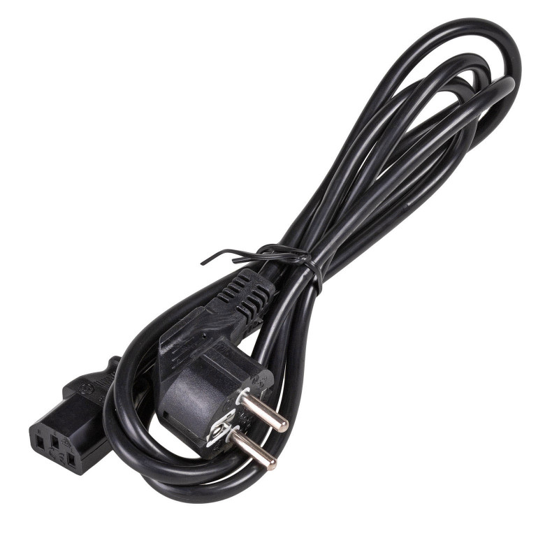 Akyga AK-PC-06C Netzkabel CEE 7/7 (Schuko) auf IEC C13, Kupfer 3 x 1 mm², 3 m, Schwarz
