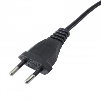 Akyga AK-OT-05A Netzkabel mit offenem Ende CEE 7/16 (Eurostecker), Kupfer 2 x 0,75 mm², 1,5 m, Schwarz