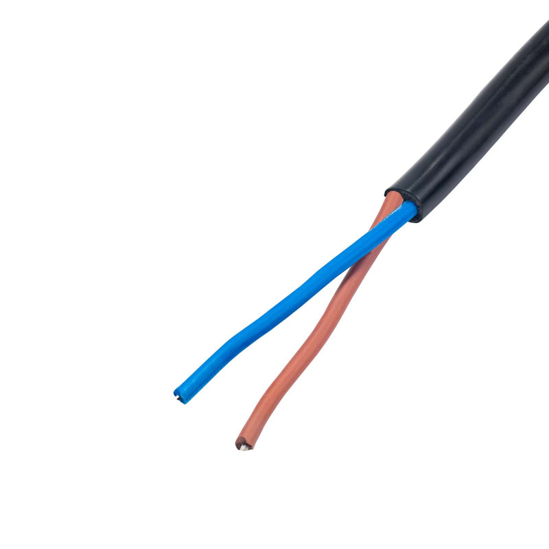 Akyga AK-OT-05A Netzkabel mit offenem Ende CEE 7/16 (Eurostecker), Kupfer 2 x 0,75 mm², 1,5 m, Schwarz