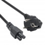 Akyga AK-NB-08C Notebook-Netzkabel CEE 7/7 auf IEC C5, 3x 0,75 mm² Kupfer, 1 m, Schwarz