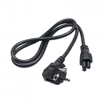 Akyga AK-NB-08C Notebook-Netzkabel CEE 7/7 auf IEC C5, 3x 0,75 mm² Kupfer, 1 m, Schwarz