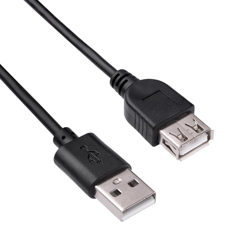 Akyga AK-USB-07 USB 2.0 Verlängerungskabel USB-A Stecker auf Buchse, 1,8 m, Schwarz