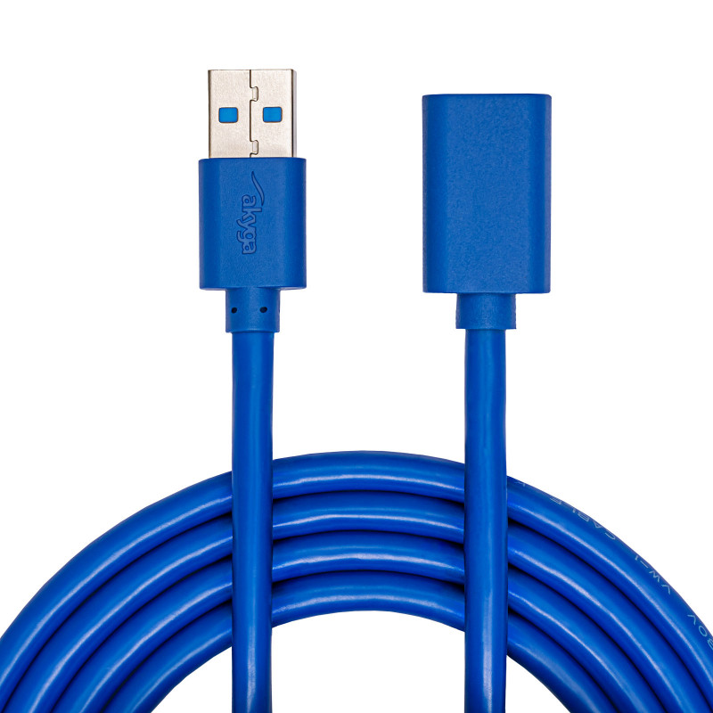 Akyga AK-USB-10 USB 3.0 Verlängerungskabel USB-A Stecker auf Buchse, 1,8 m, Schwarz