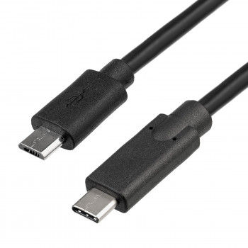 Akyga AK-USB-16 USB 2.0 Kabel Micro USB-B (M) auf USB-C (M), 1 m, Schwarz
