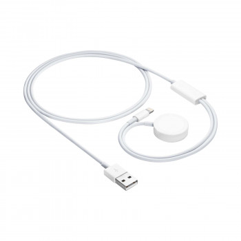 Akyga AK-SW-43 Ladekabel für Apple Watch Ultra 2 / Series 9/8/7/6/5/4/3/2/1 mit Lightning-Anschluss, USB, 1 m, weiß