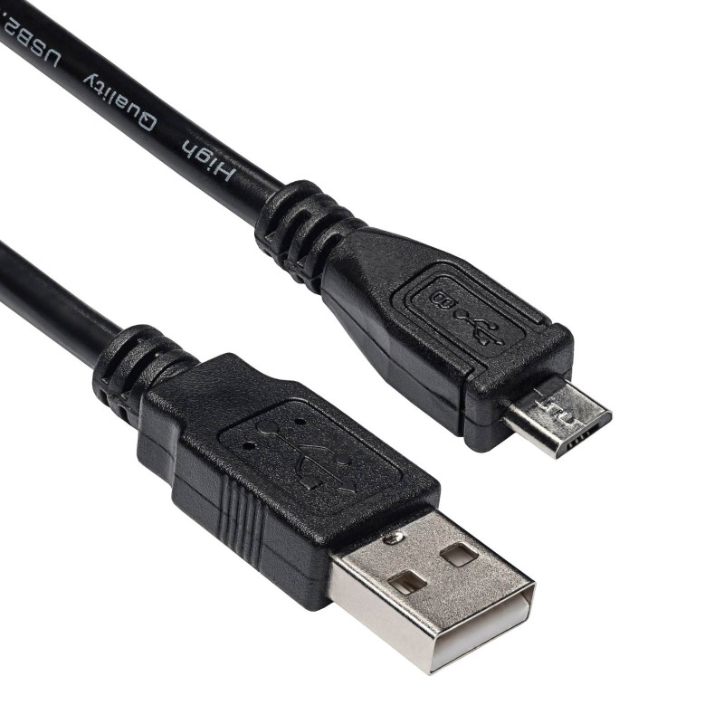 Akyga AK-USB-21 USB 2.0 Kabel USB-A (M) auf Micro USB-B (M), 1 m, Schwarz
