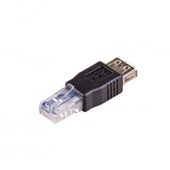Akyga AK-AD-27 USB-A (F) auf RJ45 (M) Adapter, Schwarz