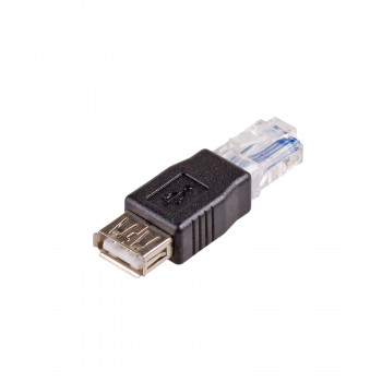 Akyga AK-AD-27 USB-A (F) auf RJ45 (M) Adapter, Schwarz