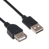 Akyga AK-USB-23 USB 2.0 Verlängerungskabel USB-A (M) auf USB-A (F), 15 cm, Schwarz