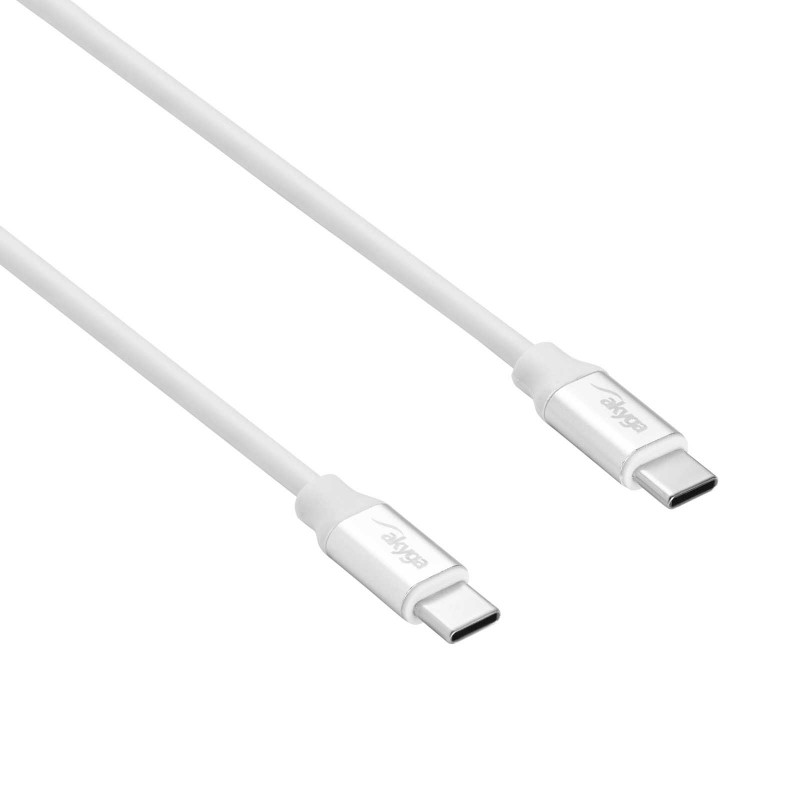 Akyga AK-USB-39 USB-C-auf-USB-C-Kabel, USB 2.0, 60 W, 0,5 m, Weiß