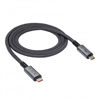 Akyga AK-USB-45 geflochtenes USB-C-auf-USB-C-Kabel, USB4, 40 Gbit/s, 240 W, 1 m, Grau