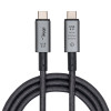 Akyga AK-USB-45 geflochtenes USB-C-auf-USB-C-Kabel, USB4, 40 Gbit/s, 240 W, 1 m, Grau