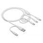 Akyga AK-USB-52 USB-Kabel USB-A + USB-C auf Micro-USB + USB-C + Lightning, 1,2 m