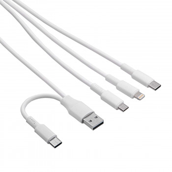 Akyga AK-USB-52 USB-Kabel USB-A + USB-C auf Micro-USB + USB-C + Lightning, 1,2 m