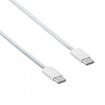 Akyga AK-USB-51 geflochtenes USB-C-auf-USB-C-Kabel für iPhone 15, USB 2.0, 60 W, 1 m, Weiß