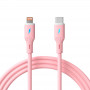 Akyga AK-USB-71 USB-C-auf-Lightning-Silikonkabel, USB 2.0, 30 W, 1 m, rosa