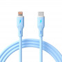 Akyga AK-USB-72 USB-C-auf-Lightning-Silikonkabel, USB 2.0, 30 W, 1 m, Blau